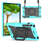 Custodia per tablet con supporto per braccialetto in silicone + PC, For Lenovo Tab M10 HD 2nd Gen, For Samsung Galaxy Tab S7+ / S8+ / S7 FE
