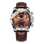 Orologio multifunzionale in pelle da uomo luminoso impermeabile al quarzo, OCHSTIN 6123C
