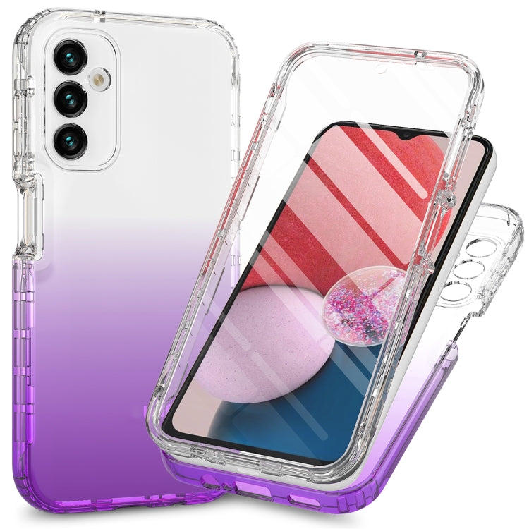 Custodia protettiva integrata per telefono in TPU + PC + PET a colori sfumati trasparenti, For Samsung Galaxy A14 4G / A14 5G