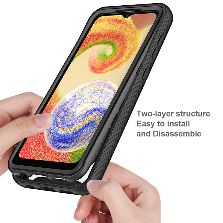 Custodia protettiva per telefono trasparente integrata a due strati in TPU + PC + PET, For Samsung Galaxy A04, For Samsung Galaxy A14 5G