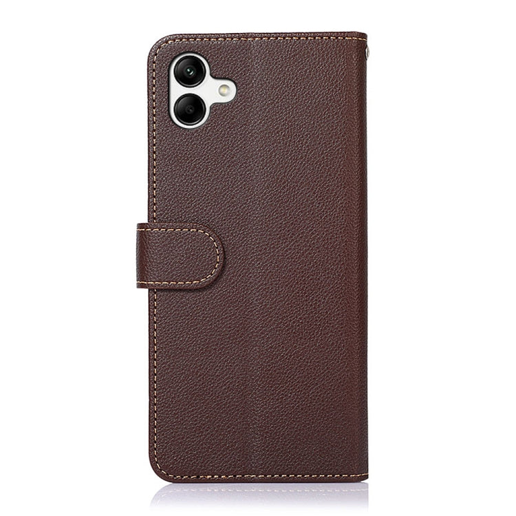 KHAZNEH Custodia per telefono RFID in pelle con texture Litchi, For Samsung Galaxy A04e