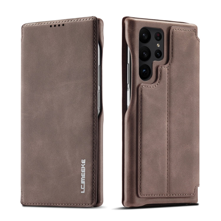LC.IMEEKE Custodia per telefono in pelle a vibrazione orizzontale Hon Ancient Series, For Samsung Galaxy S23 Ultra 5G