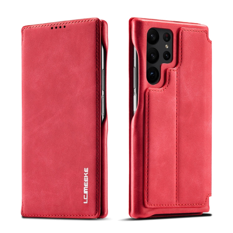 LC.IMEEKE Custodia per telefono in pelle a vibrazione orizzontale Hon Ancient Series, For Samsung Galaxy S23 Ultra 5G