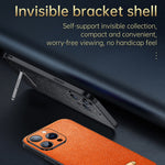 Custodia per telefono con cover posteriore in pelle con staffa invisibile SULADA, For iPhone 14, For iPhone 14 Plus, For iPhone 14 Pro, For iPhone 14 Pro Max