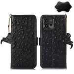 Custodia portafoglio in vera pelle con RFID per Motorola Moto G72