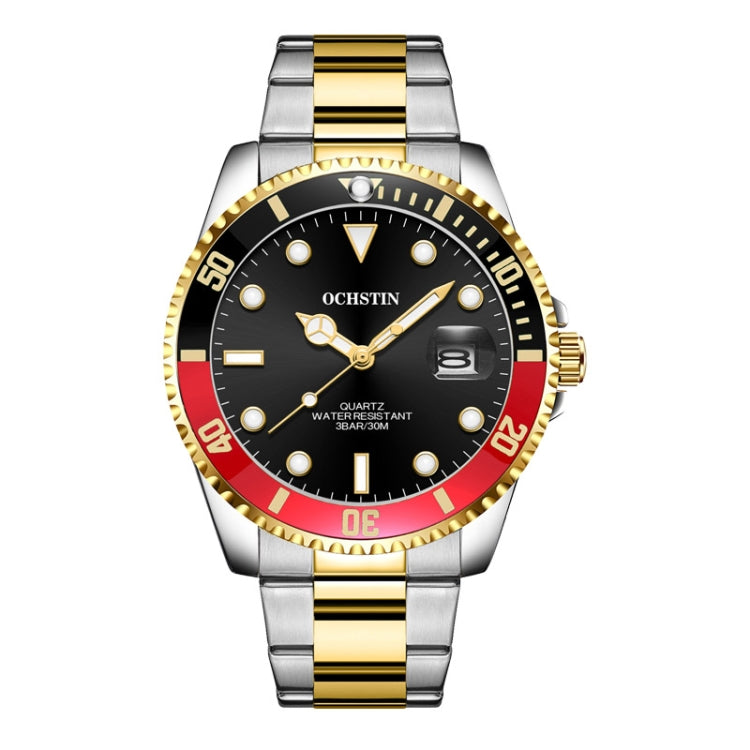 Orologio da uomo con cinturino in acciaio luminoso impermeabile al quarzo multifunzionale, OCHSTIN 7019E