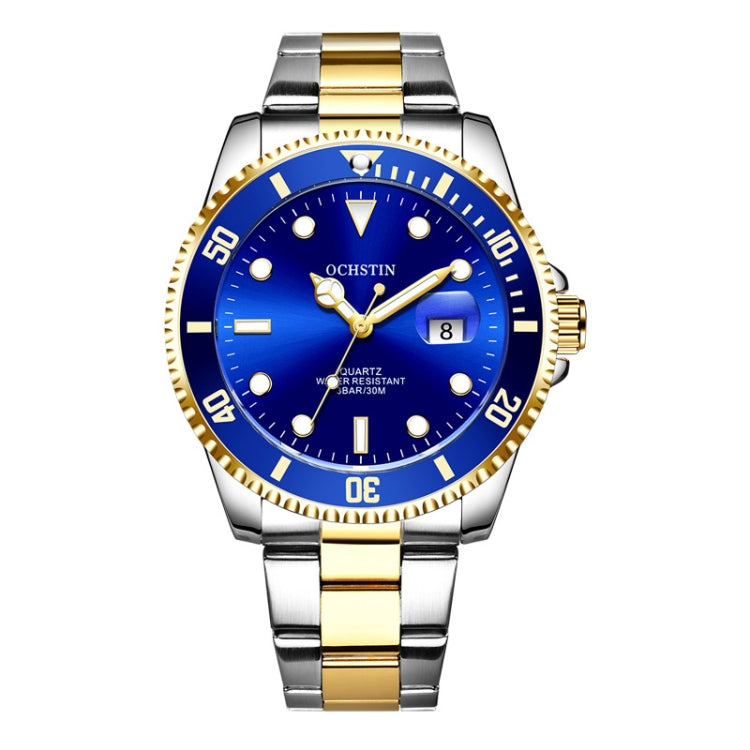 Orologio da uomo con cinturino in acciaio luminoso impermeabile al quarzo multifunzionale, OCHSTIN 7019E
