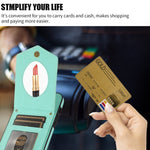 Custodia per telefono RFID con trama rombica con cordino e specchio, For iPhone 13 Pro Max, For iPhone 13 Pro, For iPhone 13, For iPhone 13 mini