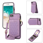 Custodia per telefono RFID con trama rombica con cordino e specchio, For iPhone 6s Plus / 6 Plus, For iPhone 6s / 6