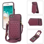 Custodia per telefono RFID con trama rombica con cordino e specchio, For iPhone 6s Plus / 6 Plus, For iPhone 6s / 6