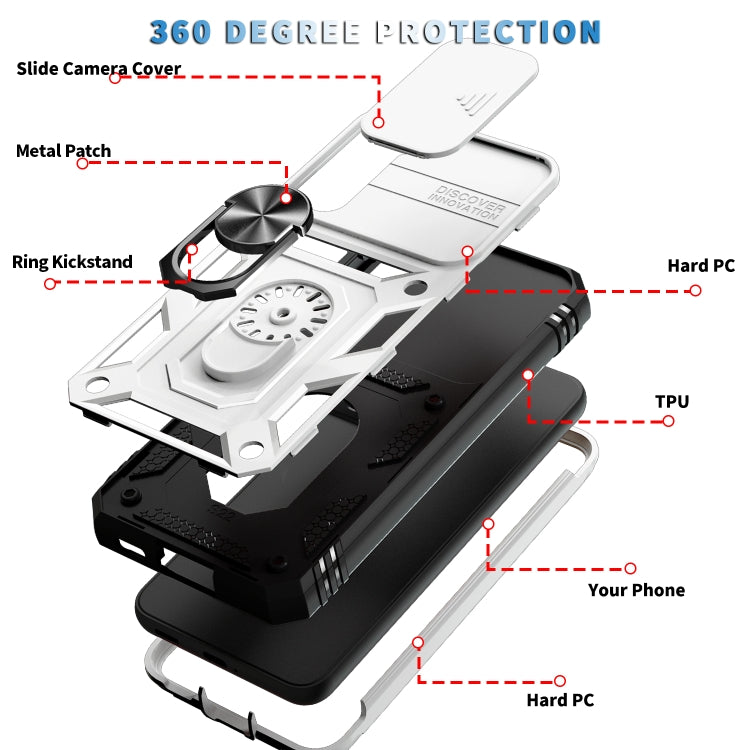 Custodia per fotocamera scorrevole in TPU + custodia per PC, For Samsung Galaxy S22 5G, For Samsung Galaxy S22+ 5G, For Samsung Galaxy S22 Ultra 5G, For Samsung Galaxy A33 5G