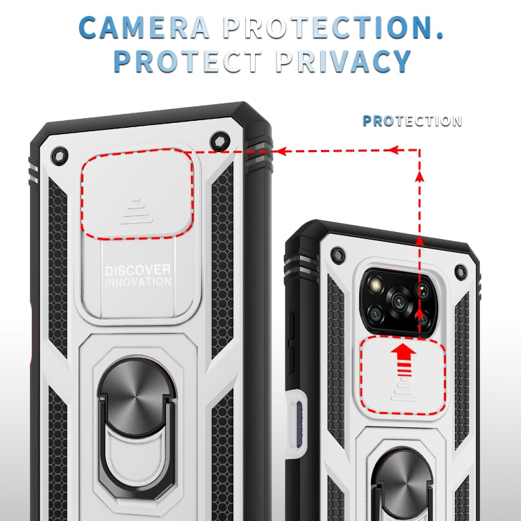 Custodia per fotocamera scorrevole in TPU + custodia per PC, For Xiaomi Poco X3 NFC