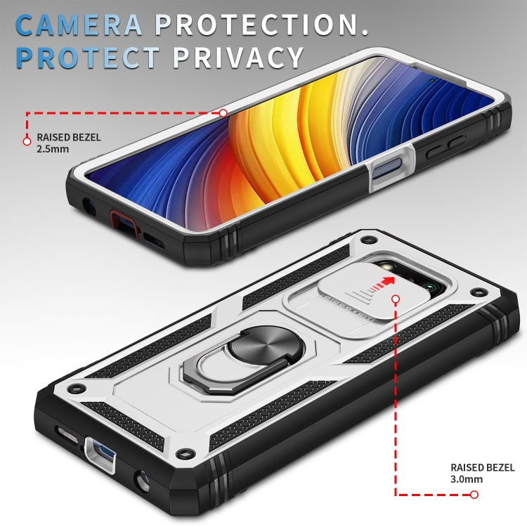 Custodia per fotocamera scorrevole in TPU + custodia per PC, For Xiaomi Poco X3 NFC