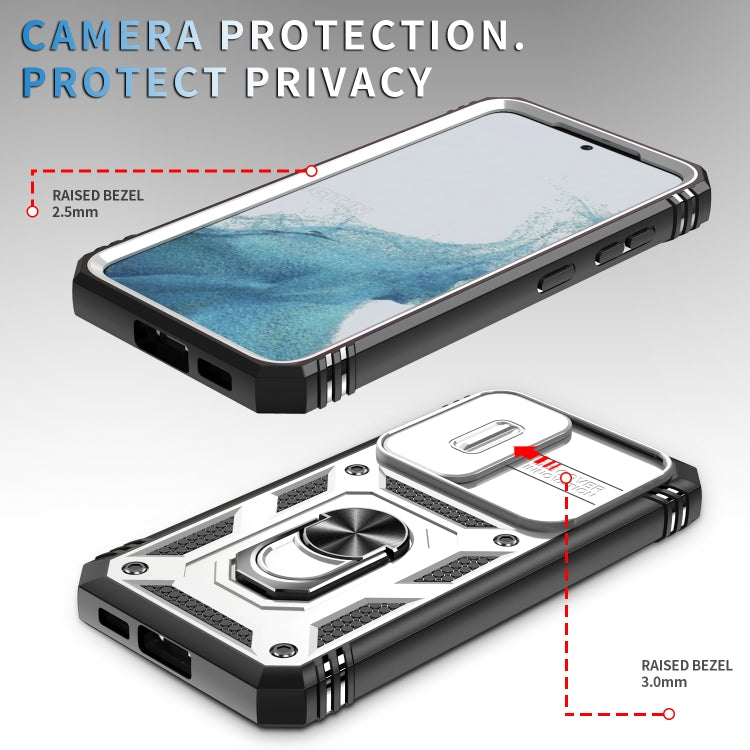 Custodia per fotocamera scorrevole in TPU + custodia per PC, For Samsung Galaxy S23 5G, For Samsung Galaxy S23+ 5G, For Samsung Galaxy S23 Ultra 5G