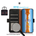 KHAZNEH Custodia per telefono RFID in vera pelle Litchi magnetica laterale, For Nokia X30 5G