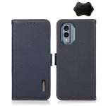 KHAZNEH Custodia per telefono RFID in vera pelle Litchi magnetica laterale, For Nokia X30 5G