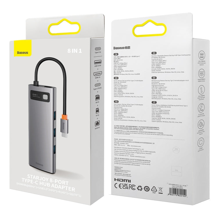 Adattatore HUB USB-C 8 porte Baseus StarJoy 100W