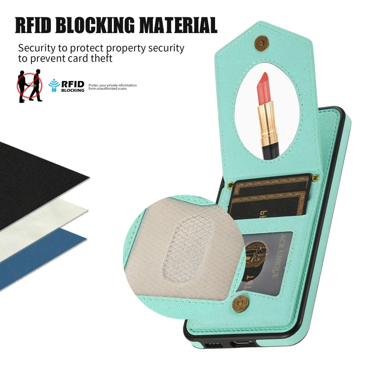 Custodia per telefono RFID con trama rombica con cordino e specchio, For Samsung Galaxy A12 5G, For Samsung Galaxy A13 5G / 4G, For Samsung Galaxy A51 4G, For Samsung Galaxy A52 5G / 4G / A52s