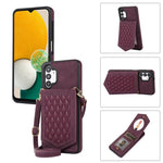 Custodia per telefono RFID con trama rombica con cordino e specchio, For Samsung Galaxy A12 5G, For Samsung Galaxy A13 5G / 4G, For Samsung Galaxy A51 4G, For Samsung Galaxy A52 5G / 4G / A52s