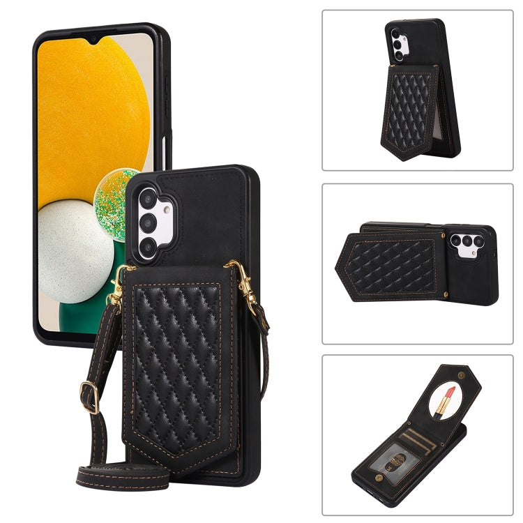 Custodia per telefono RFID con trama rombica con cordino e specchio, For Samsung Galaxy A12 5G, For Samsung Galaxy A13 5G / 4G, For Samsung Galaxy A51 4G, For Samsung Galaxy A52 5G / 4G / A52s