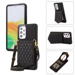 Custodia per telefono RFID con trama rombica con cordino e specchio, For Samsung Galaxy A12 5G, For Samsung Galaxy A13 5G / 4G, For Samsung Galaxy A51 4G, For Samsung Galaxy A52 5G / 4G / A52s