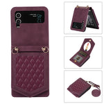 Custodia per telefono RFID con trama rombica con cordino e specchio, For Samsung Galaxy A53 5G, For Samsung Galaxy Z Flip4 5G, For Samsung Galaxy Z Flip3 5G, For Samsung Galaxy Note20 Ultra
