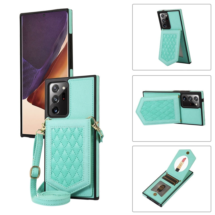 Custodia per telefono RFID con trama rombica con cordino e specchio, For Samsung Galaxy A53 5G, For Samsung Galaxy Z Flip4 5G, For Samsung Galaxy Z Flip3 5G, For Samsung Galaxy Note20 Ultra
