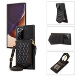 Custodia per telefono RFID con trama rombica con cordino e specchio, For Samsung Galaxy A53 5G, For Samsung Galaxy Z Flip4 5G, For Samsung Galaxy Z Flip3 5G, For Samsung Galaxy Note20 Ultra