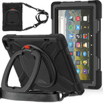 Custodia protettiva per tablet in silicone + PC con supporto e tracolla, For Amazon Fire HD 8 2022
