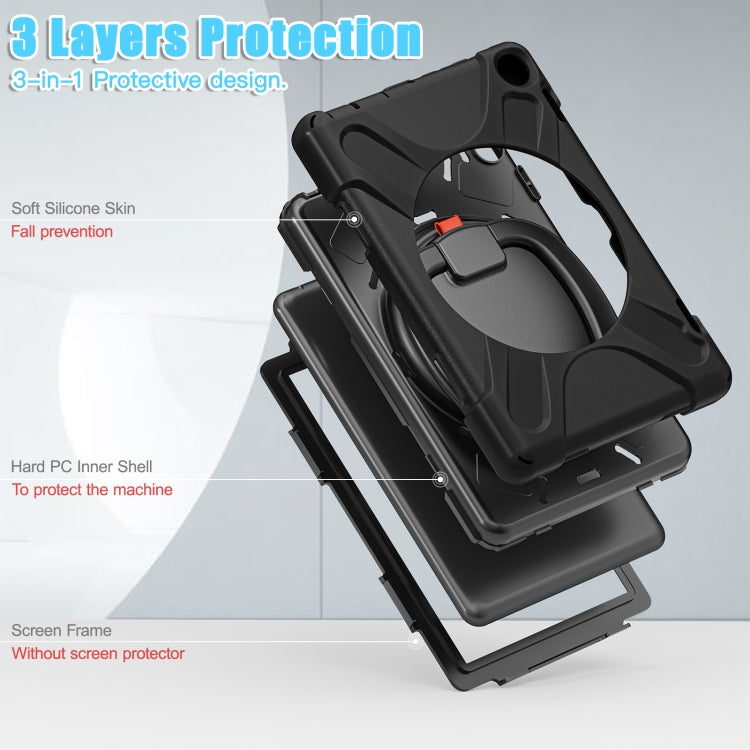 Custodia protettiva per tablet in silicone + PC con supporto e tracolla, For Amazon Fire HD 8 2022