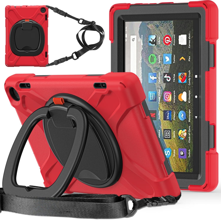 Custodia protettiva per tablet in silicone + PC con supporto e tracolla, For Amazon Fire HD 8 2022