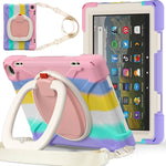 Custodia protettiva per tablet in silicone + PC con supporto e tracolla, For Amazon Fire HD 8 2022