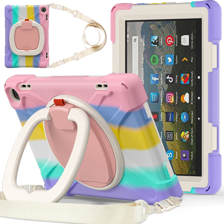 Custodia protettiva per tablet in silicone + PC con supporto e tracolla, For Amazon Fire HD 8 2022