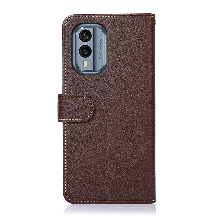 KHAZNEH Custodia per telefono RFID in pelle con texture Litchi, For Nokia X30 5G, For Samsung Galaxy A54 5G