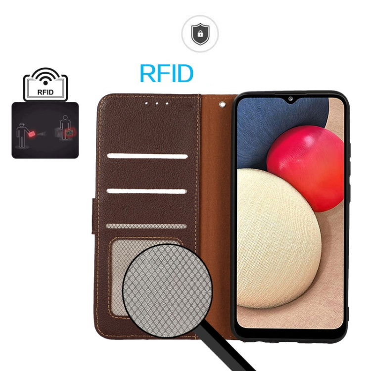 KHAZNEH Custodia per telefono RFID in pelle con texture Litchi, For Nokia X30 5G, For Samsung Galaxy A54 5G