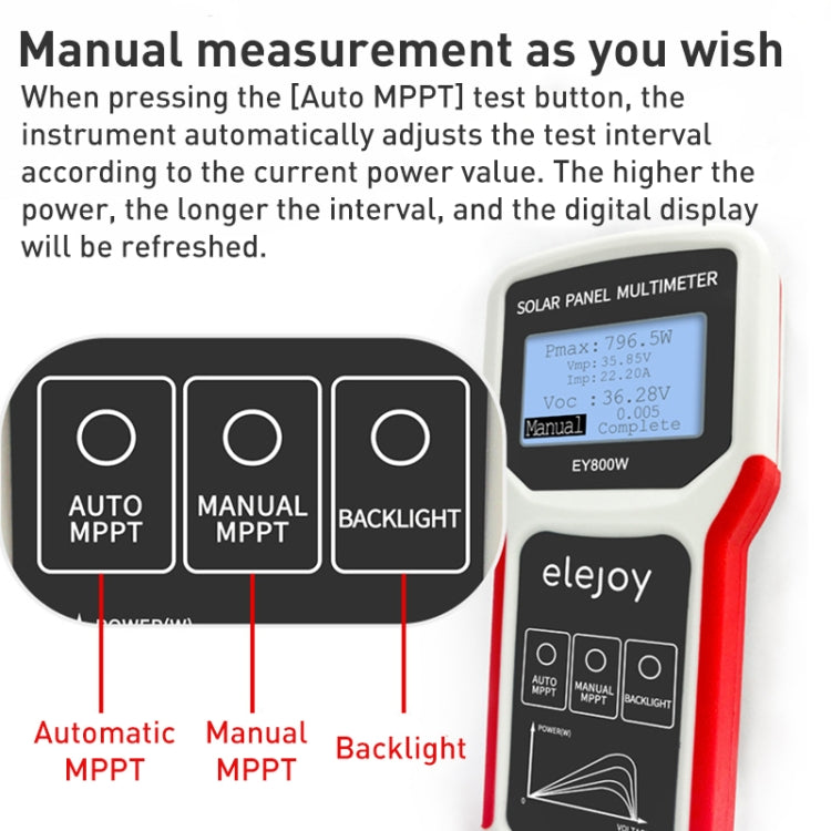 EY800W 800W Solar Panel Power Supply Multimeter