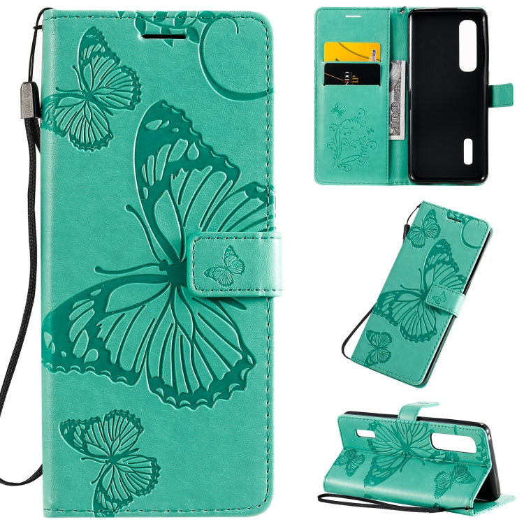 Custodia portafoglio in pelle con farfalle 3D per OPPO Find X2 Pr