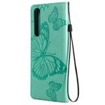 Custodia in pelle a ribalta orizzontale con motivo a rilievo farfalle 3D con supporto e slot per schede, portafoglio e cordino, For Sony Xperia 1 II, For Xiaomi Mi 10 5G / Mi 10 Pro 5G