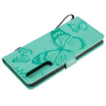 Custodia in pelle a ribalta orizzontale con motivo a rilievo farfalle 3D con supporto e slot per schede, portafoglio e cordino, For Sony Xperia 1 II, For Xiaomi Mi 10 5G / Mi 10 Pro 5G