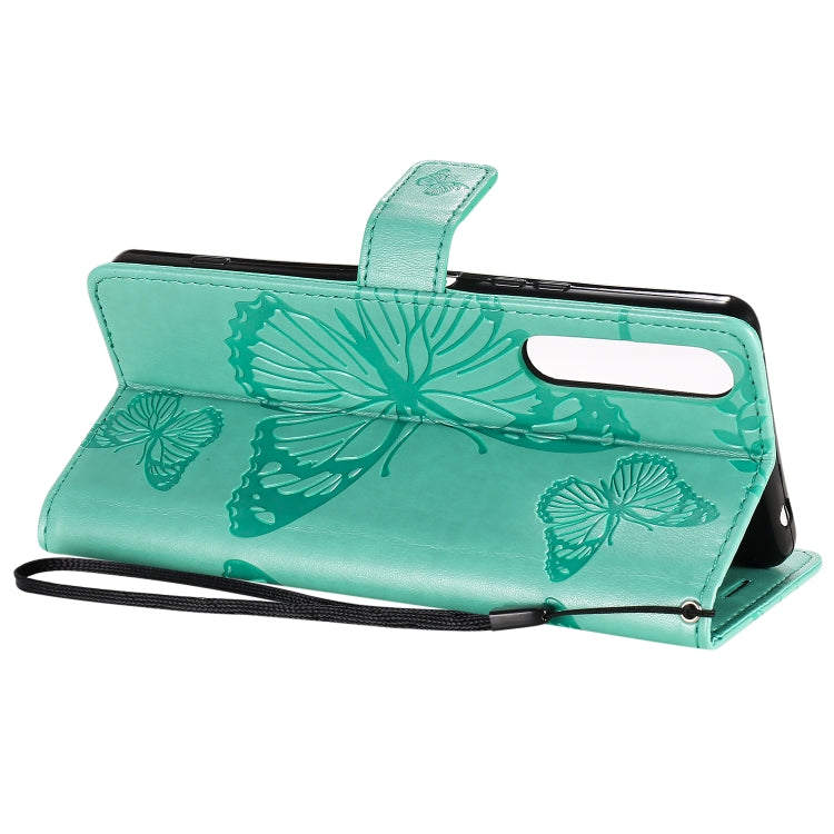 Custodia in pelle a ribalta orizzontale con motivo a rilievo farfalle 3D con supporto e slot per schede, portafoglio e cordino, For Sony Xperia 1 II, For Xiaomi Mi 10 5G / Mi 10 Pro 5G