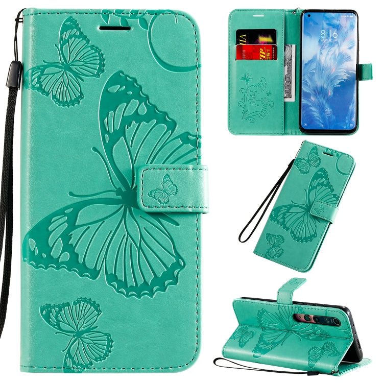 Custodia in pelle a ribalta orizzontale con motivo a rilievo farfalle 3D con supporto e slot per schede, portafoglio e cordino, For Sony Xperia 1 II, For Xiaomi Mi 10 5G / Mi 10 Pro 5G