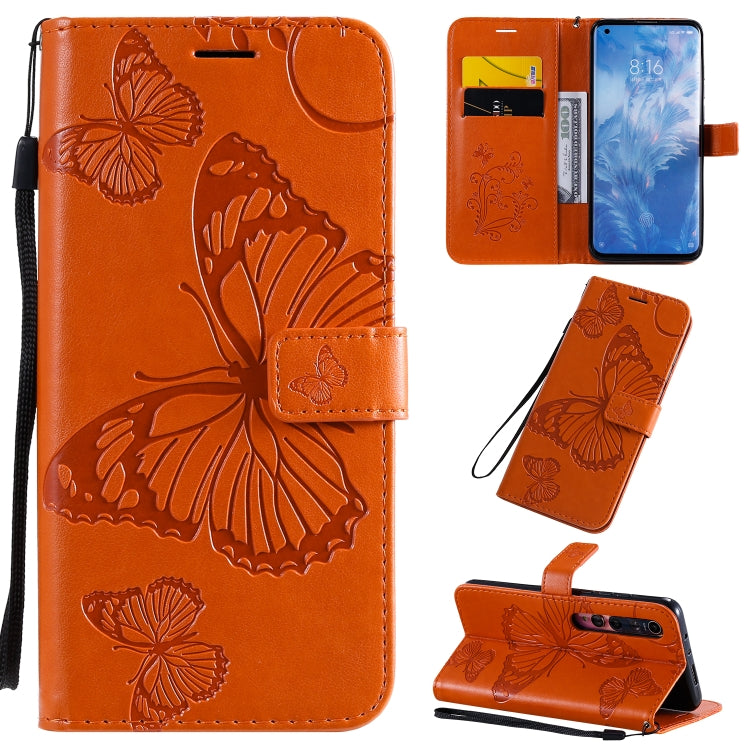 Custodia in pelle a ribalta orizzontale con motivo a rilievo farfalle 3D con supporto e slot per schede, portafoglio e cordino, For Sony Xperia 1 II, For Xiaomi Mi 10 5G / Mi 10 Pro 5G