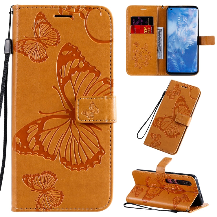 Custodia in pelle a ribalta orizzontale con motivo a rilievo farfalle 3D con supporto e slot per schede, portafoglio e cordino, For Sony Xperia 1 II, For Xiaomi Mi 10 5G / Mi 10 Pro 5G