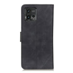KHAZNEH Custodia per telefono in pelle a conchiglia con texture retrò, For Motorola Moto G72, For Xiaomi Redmi 11 Prime 4G