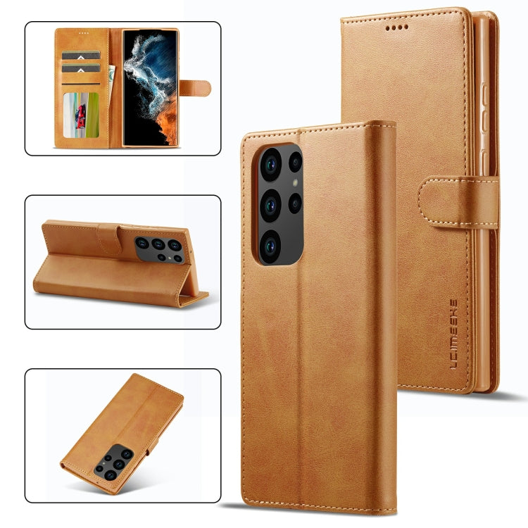 LC.IMEEKE Custodia per telefono in pelle a vibrazione orizzontale con struttura in vitello, For Samsung Galaxy S23 5G, For Samsung Galaxy S23+ 5G, For Samsung Galaxy S23 Ultra 5G