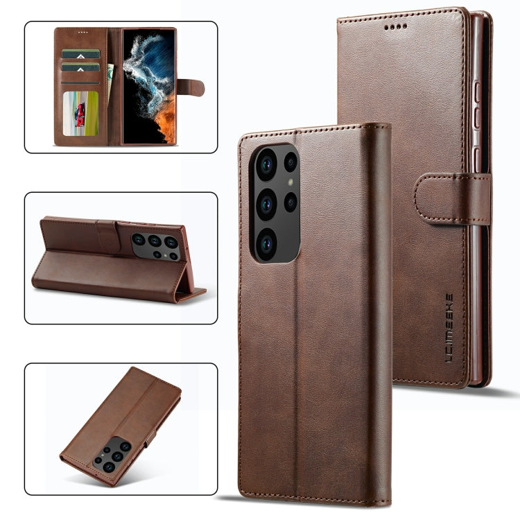 LC.IMEEKE Custodia per telefono in pelle a vibrazione orizzontale con struttura in vitello, For Samsung Galaxy S23 5G, For Samsung Galaxy S23+ 5G, For Samsung Galaxy S23 Ultra 5G