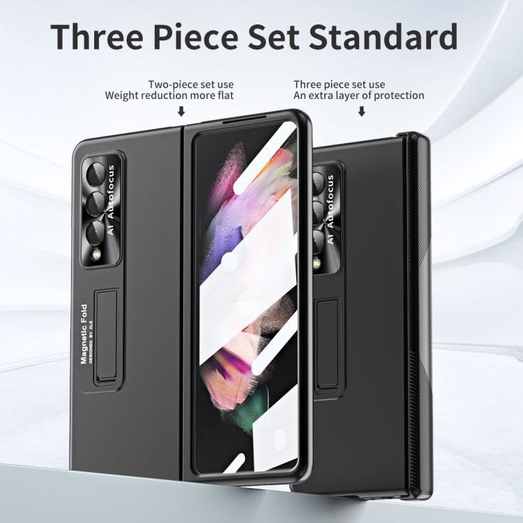 Custodia per telefono pieghevole con cerniera ondulata galvanica, For Samsung Galaxy Z Fold3 5G, For Samsung Galaxy Z Fold4