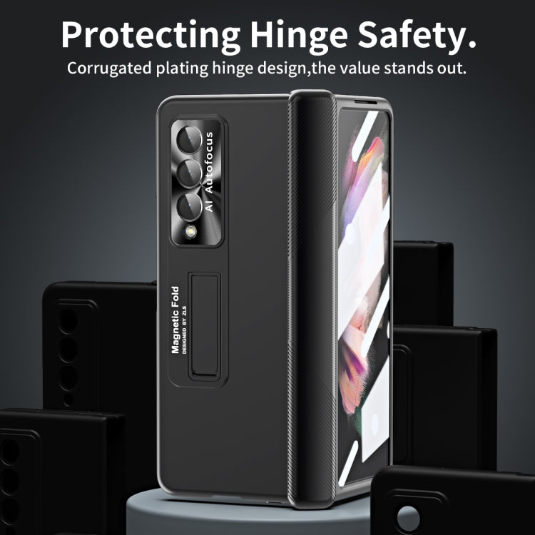 Custodia per telefono pieghevole con cerniera ondulata galvanica, For Samsung Galaxy Z Fold3 5G, For Samsung Galaxy Z Fold4