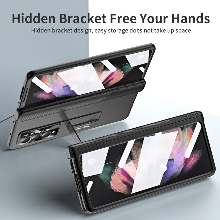 Custodia per telefono pieghevole con cerniera ondulata galvanica, For Samsung Galaxy Z Fold3 5G, For Samsung Galaxy Z Fold4