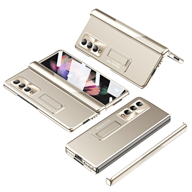 Custodia per telefono pieghevole con cerniera ondulata galvanica, For Samsung Galaxy Z Fold3 5G, For Samsung Galaxy Z Fold4